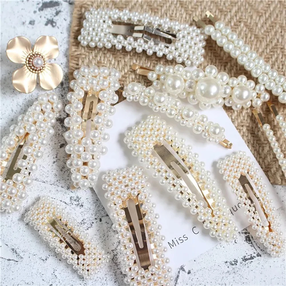 Fashion Pearl Hair Clip for Women Elegant Korean Design Snap Barrette Stick Gold/Silver Metal Alloy Hair Clip Water Drop Wedding
Fashion Pearl Hair Clip for Women Elegant Korean Design Snap Barrette Stick Gold/Silver Metal Alloy Hair Clip Water Drop Wedding