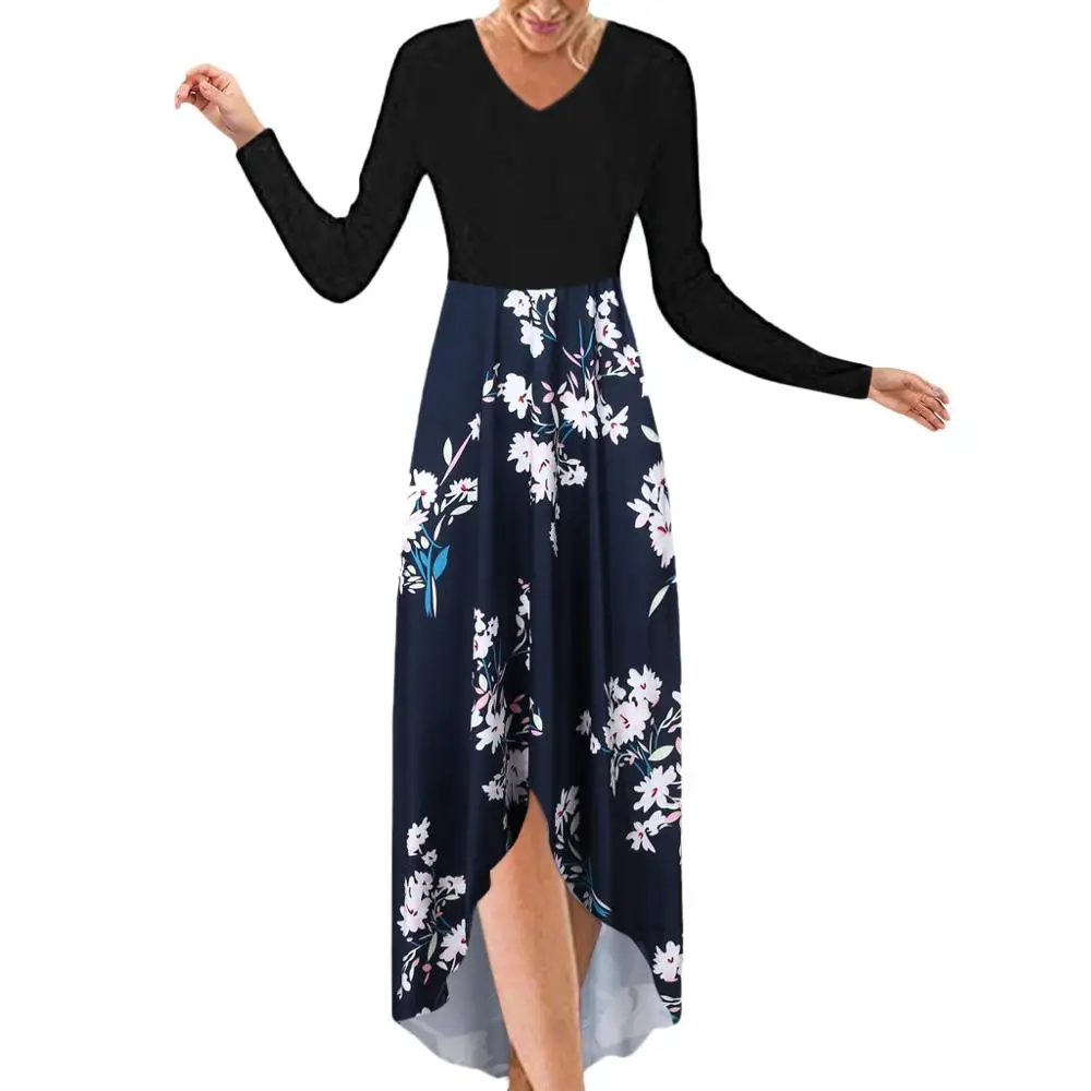 ELSVIOS 2XL Women Floral Print Patchwork Irregular Dress Autumn Sexy V-neck Long Sleeve Maxi Dress Elegant Ladies Party Dresses
ELSVIOS 2XL Women Floral Print Patchwork Irregular Dress Autumn Sexy V-neck Long Sleeve Maxi Dress Elegant Ladies Party Dresses