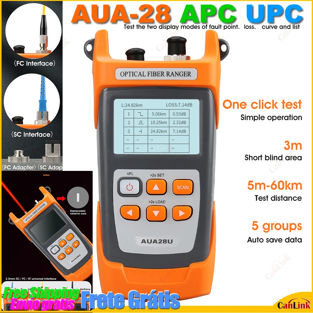 COMPTYCO AUA28U/A SGOT04 UPC Mini 60KM волоконно-оптический рефлектометр оптического волокна, встроенный VFL с сенсорным интерфейсом FC SC
COMPTYCO AUA28U/A SGOT04 UPC Mini 60KM волоконно-оптический рефлектометр оптического волокна, встроенный VFL с сенсорным интерфейсом FC SC