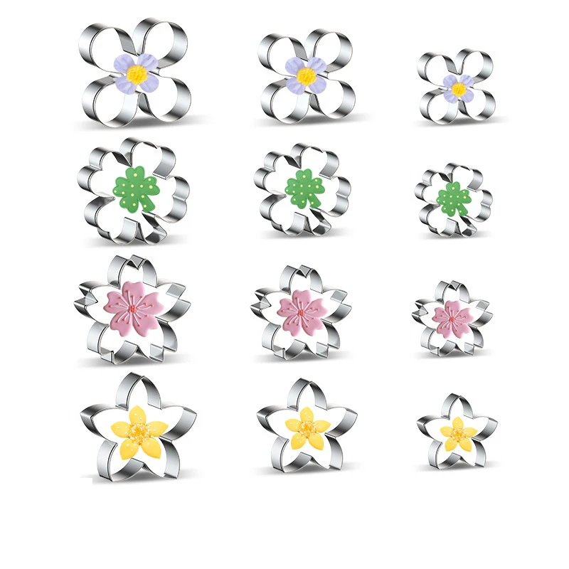 3D Sakura Cookie Cutters Four Leaf Clover Biscuit Mold Cake Decorating Stamp Pressable Flower Cookie Mould Kitchen Baking Tools
3D Sakura Cookie Cutters Four Leaf Clover Biscuit Mold Cake Decorating Stamp Pressable Flower Cookie Mould Kitchen Baking Tools