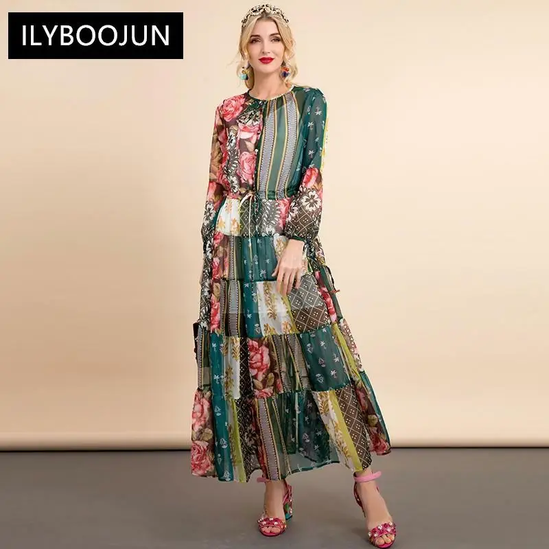 2021 Fashion Designer Autumn Dress Women's Lantern Sleeve Color matching Floral print Chiffon Vintage Long Dress
2021 Fashion Designer Autumn Dress Women's Lantern Sleeve Color matching Floral print Chiffon Vintage Long Dress