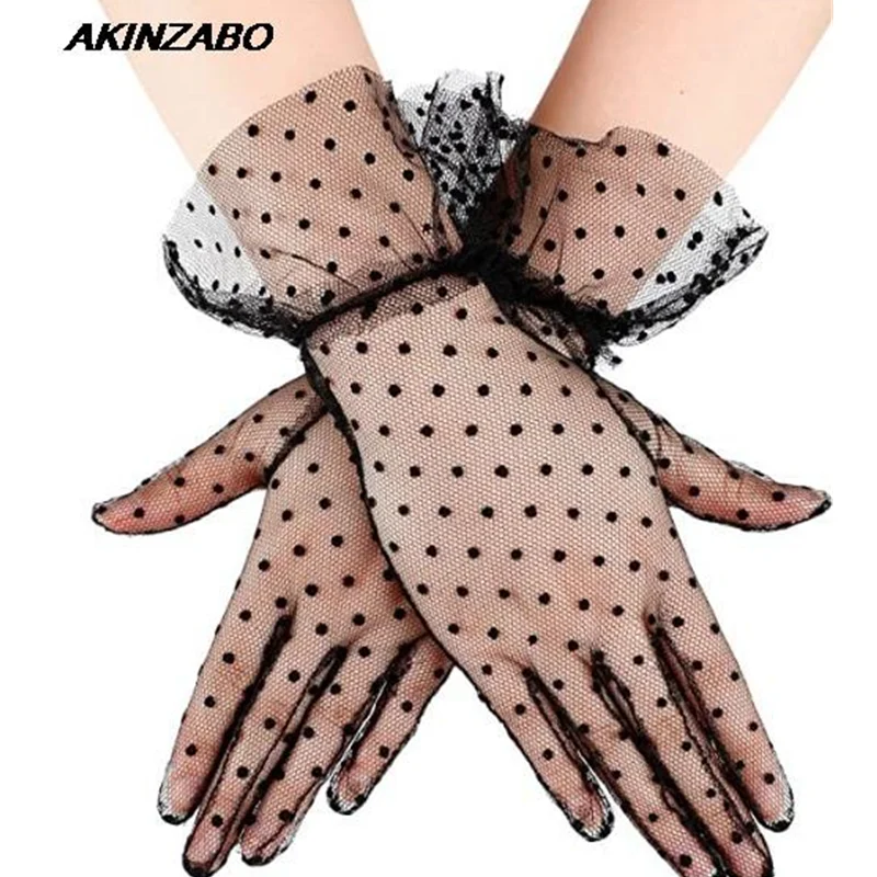 Women's Sexy Lace Guantes Transparentes Dot Print Black White Mesh Tulle Gloves Female Club Prom Party Dancing Dress Gloves
Women's Sexy Lace Guantes Transparentes Dot Print Black White Mesh Tulle Gloves Female Club Prom Party Dancing Dress Gloves