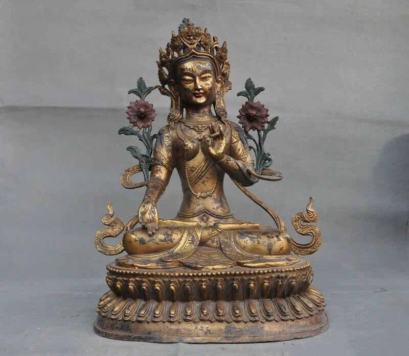 

wedding decoration Tibet Buddhis bronze copper Gilt Tara Guanyin Kwan-yin Bodhisattva Buddha Statue