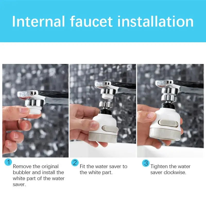 

360 Rotary Faucet Booster Tap Water Filter System Device 3 Switching Modes Water-Saving High Pressure Kit Portable Purifier