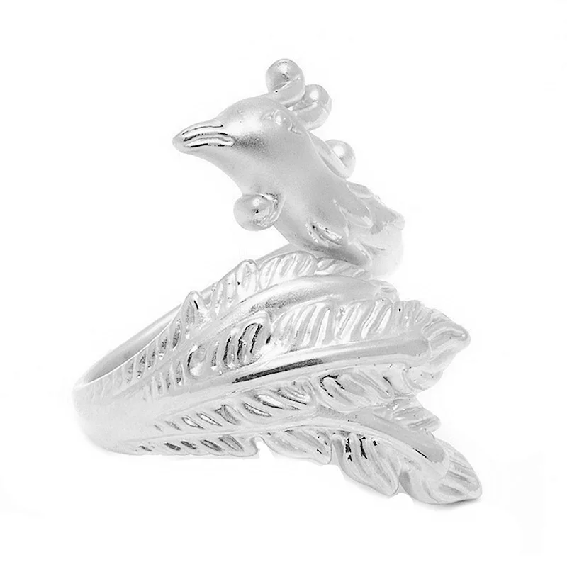 

Trendy 925 Sterling Silver Ring Women Men Anniversary Gift Ethnic Craved Dragon Phoenix Rings For Bridal Wedding Accessories