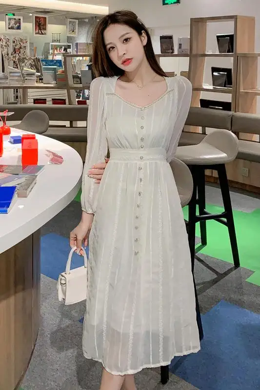 COIGARSAM Women one-piece dress korean New Spring Vintage High Waist Dresses 7855
COIGARSAM Women one-piece dress korean New Spring Vintage High Waist Dresses 7855