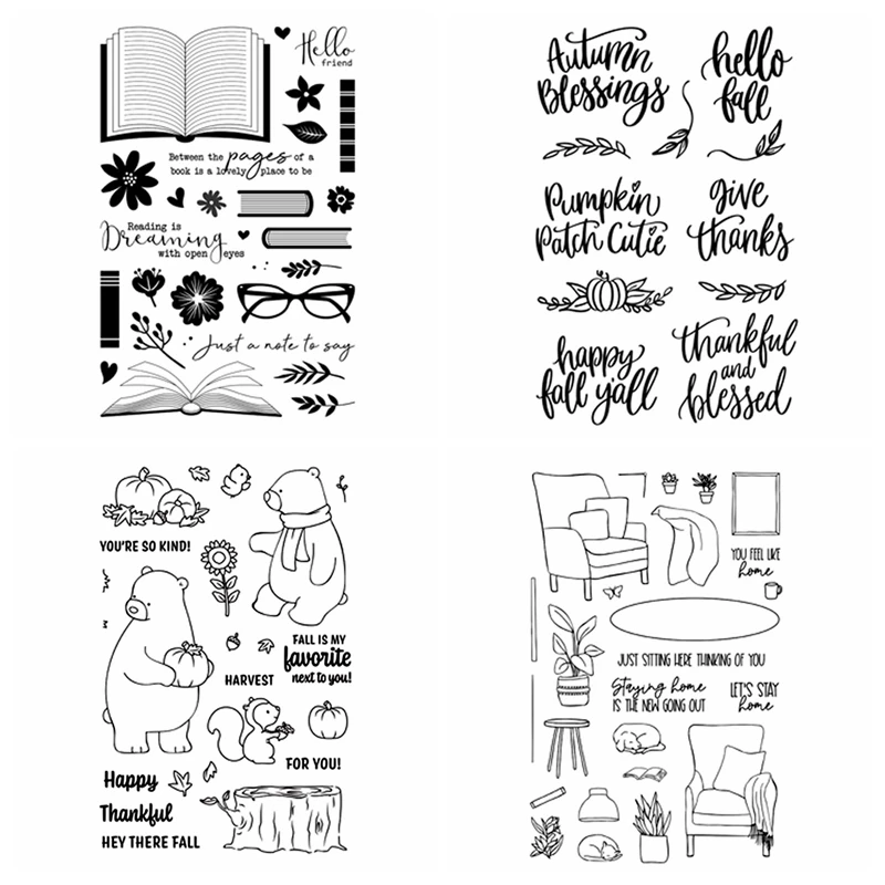 Books Glasses Sentiments Stamps Set Autumn Blessings Word Bear Squirrel Friend Clear Stamps for DIY Scrapbooking Craft Cards
Books Glasses Sentiments Stamps Set Autumn Blessings Word Bear Squirrel Friend Clear Stamps for DIY Scrapbooking Craft Cards
