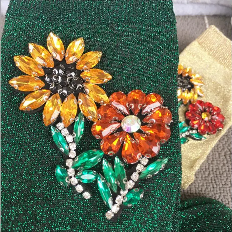 Handmade Custom Fashion Rhinestone Flowers Silver Onion Bright Silk Candy Color Middle Tube Trendy Socks Pile of Socks Women 
Handmade Custom Fashion Rhinestone Flowers Silver Onion Bright Silk Candy Color Middle Tube Trendy Socks Pile of Socks Women
