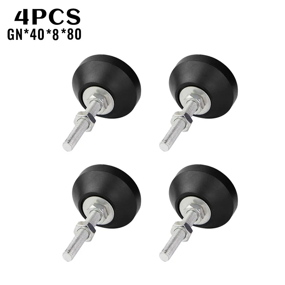 4 Pack Weight Rated Adjustable Feet M8x80mm, Articulating Base, Heavy Duty Feet Black Nylon Metal GN*40*8*80
4 Pack Weight Rated Adjustable Feet M8x80mm, Articulating Base, Heavy Duty Feet Black Nylon Metal GN*40*8*80