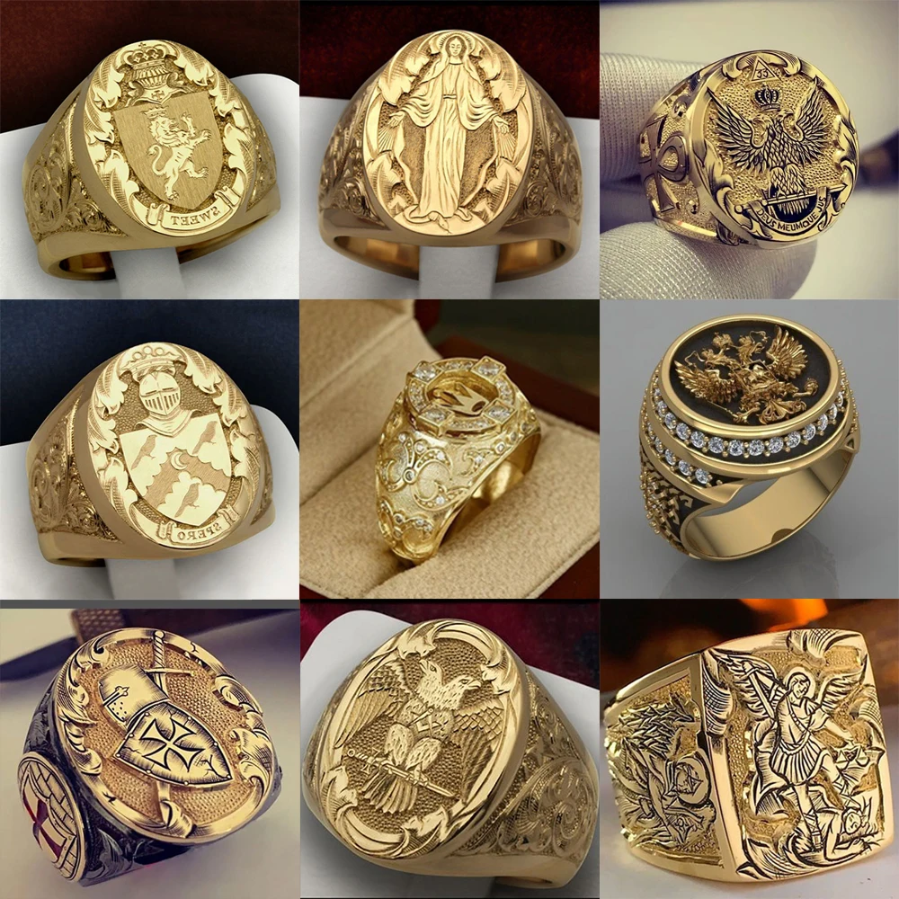 Bohemia Domineering Soldier Badge Armor Men's Ring Vintage Punk Golded Handmade Carved Virgin Mary Religion Pattern Ring Jewelry
Bohemia Domineering Soldier Badge Armor Men's Ring Vintage Punk Golded Handmade Carved Virgin Mary Religion Pattern Ring Jewelry