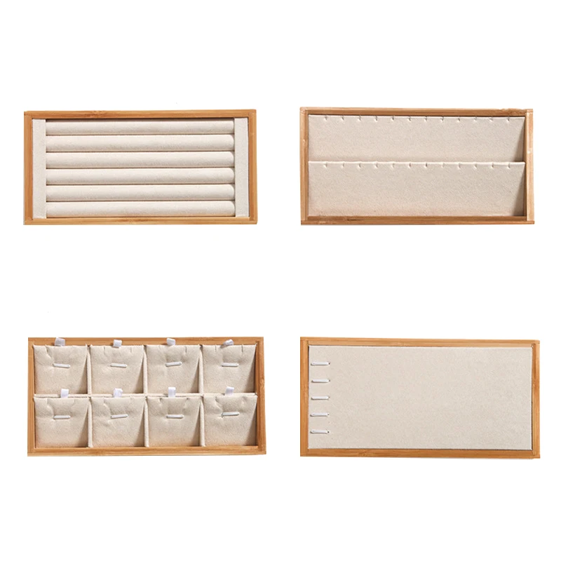 4Pcs Bamboo Wood Necklace Bracelet Ring Stand Earring Storage Tray Jewelry Display Props Jewelry Display Tray Beige
4Pcs Bamboo Wood Necklace Bracelet Ring Stand Earring Storage Tray Jewelry Display Props Jewelry Display Tray Beige