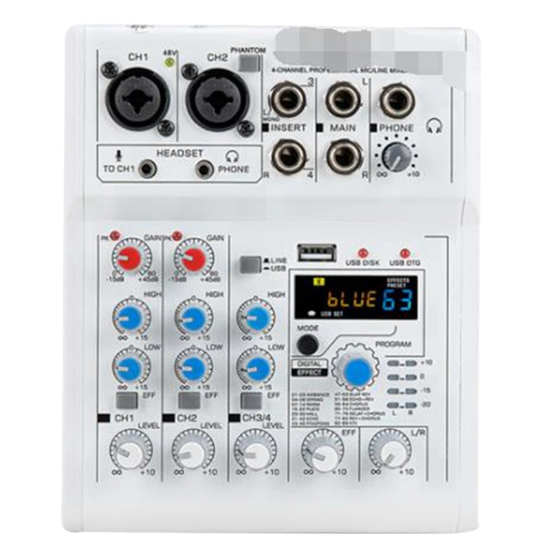 Sound Card Audio Mixer Sound Board Console Desk System Interface 4 Channel USB 48V Vision Power Stereo (US Plug)
Sound Card Audio Mixer Sound Board Console Desk System Interface 4 Channel USB 48V Vision Power Stereo (US Plug)