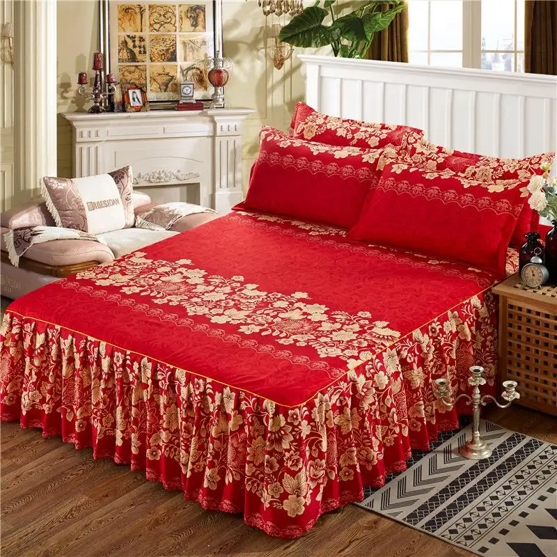 Single Layer Printing Bed Skirt Bedding Set Fitted Sheet Cover Graceful Bedspread Bedroom Cover Wedding Housewarming Gift 3pcs
Single Layer Printing Bed Skirt Bedding Set Fitted Sheet Cover Graceful Bedspread Bedroom Cover Wedding Housewarming Gift 3pcs