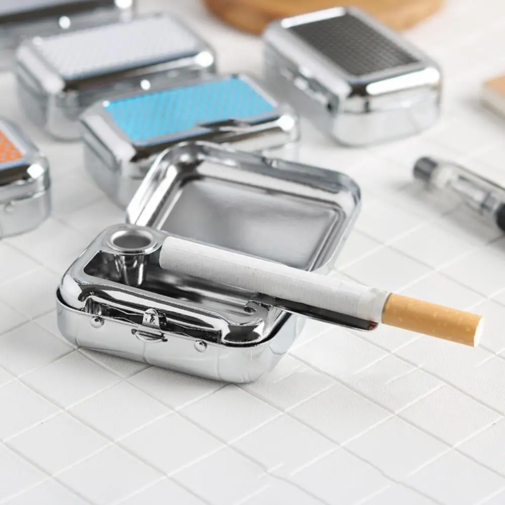 Ashtray with Lockable Lid Portable Metal Desktop Smoking Cigarette Ash Case for Outdoor
Ashtray with Lockable Lid Portable Metal Desktop Smoking Cigarette Ash Case for Outdoor