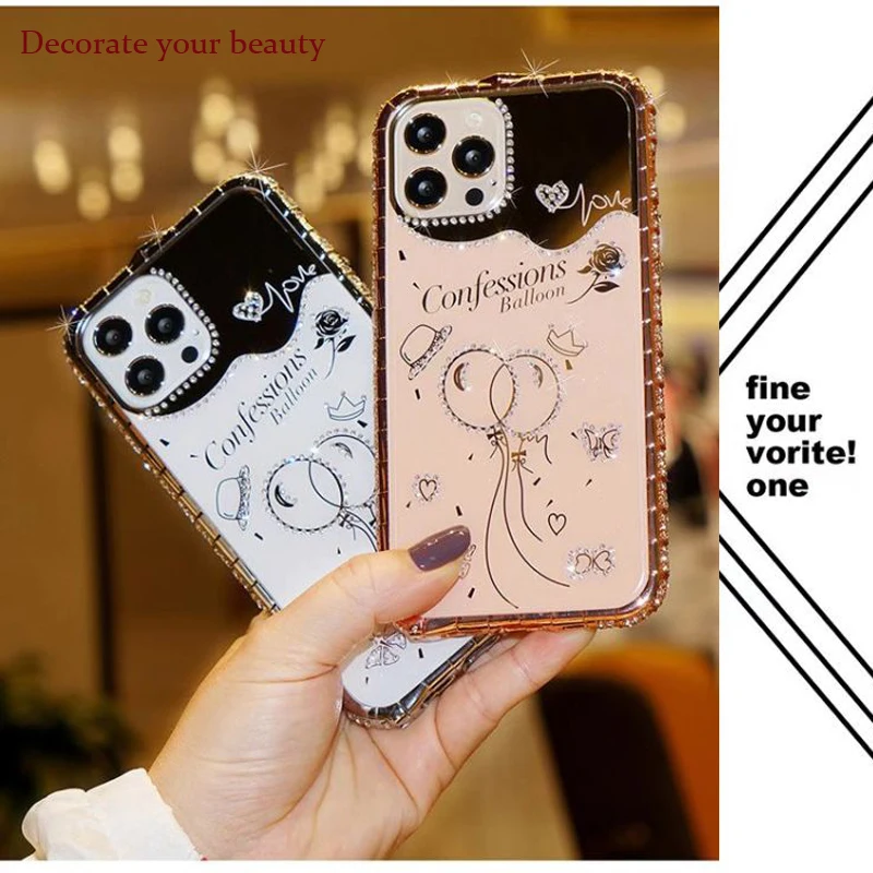 Роскошный модный чехол для телефона для девочек с алмазной рамкой для iPhone 12 11 Pro Max XS Max 13 Pro Max M металлическая рамка с зеркальной задней крышко... 
Роскошный модный чехол для телефона для девочек с алмазной рамкой для iPhone 12 11 Pro Max XS Max 13 Pro Max M металлическая рамка с зеркальной задней крышко...