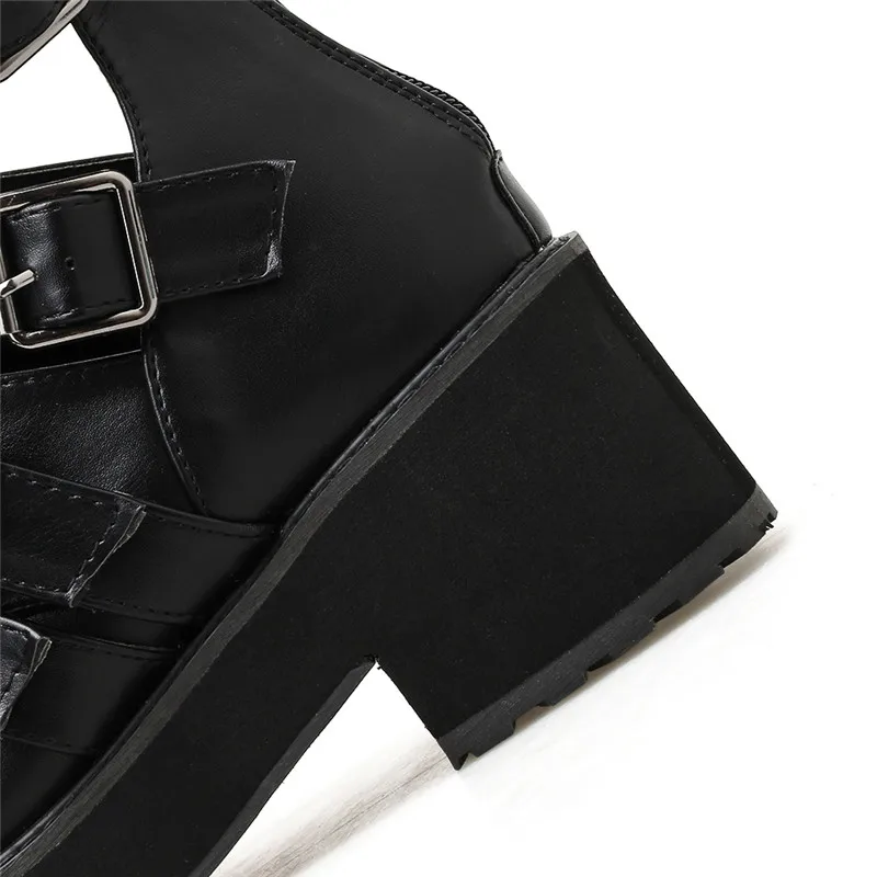 Fashion Rome Belt Buckle Block Heels Gladiator Shoes Black Gothic Punk Biker Ankle Boots for Women Bootie Spring 2020 
Fashion Rome Belt Buckle Block Heels Gladiator Shoes Black Gothic Punk Biker Ankle Boots for Women Bootie Spring 2020