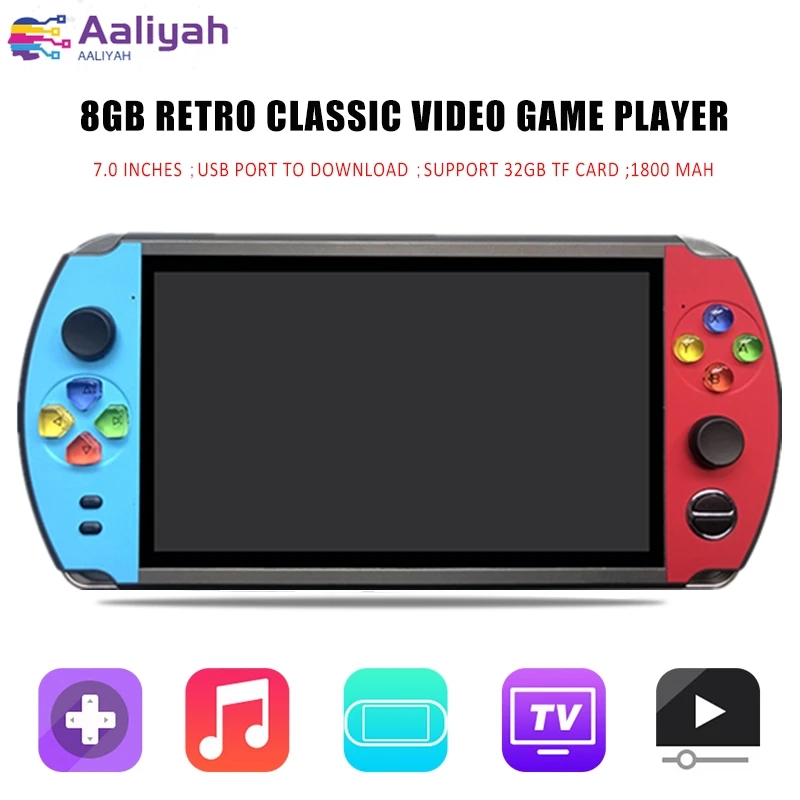 Игровой портативный Ретро плеер X19, 2000 + классических игр, 16 ГБ, 7,0 дюйма, цветной ЖК-экран
Игровой портативный Ретро плеер X19, 2000 + классических игр, 16 ГБ, 7,0 дюйма, цветной ЖК-экран