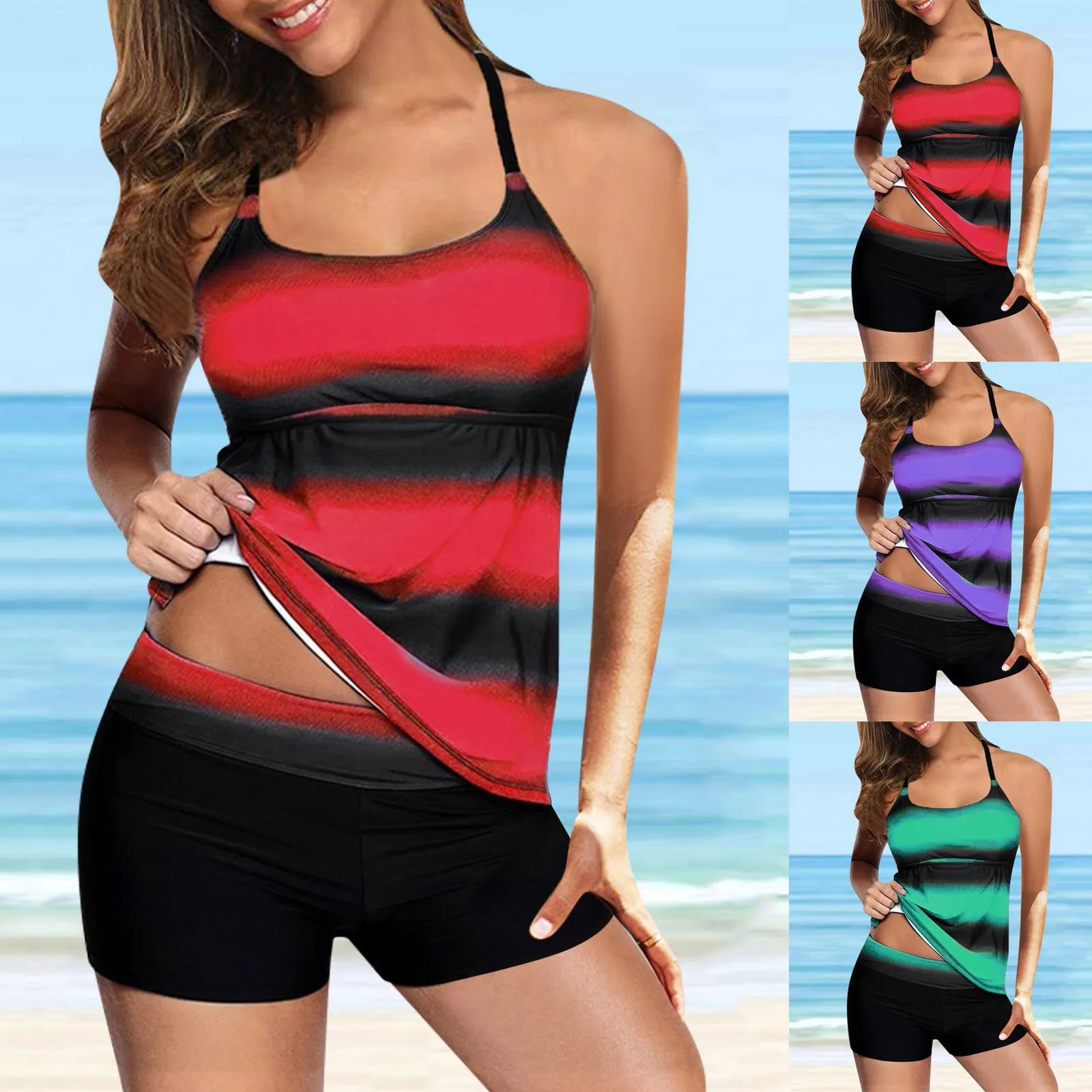 Женский купальник Maillot De Bain, комплект танкини большого размера с принтом, на бретельках, купальник из двух предметов, купальники, бикини 2021
Женский купальник Maillot De Bain, комплект танкини большого размера с принтом, на бретельках, купальник из двух предметов, купальники, бикини 2021