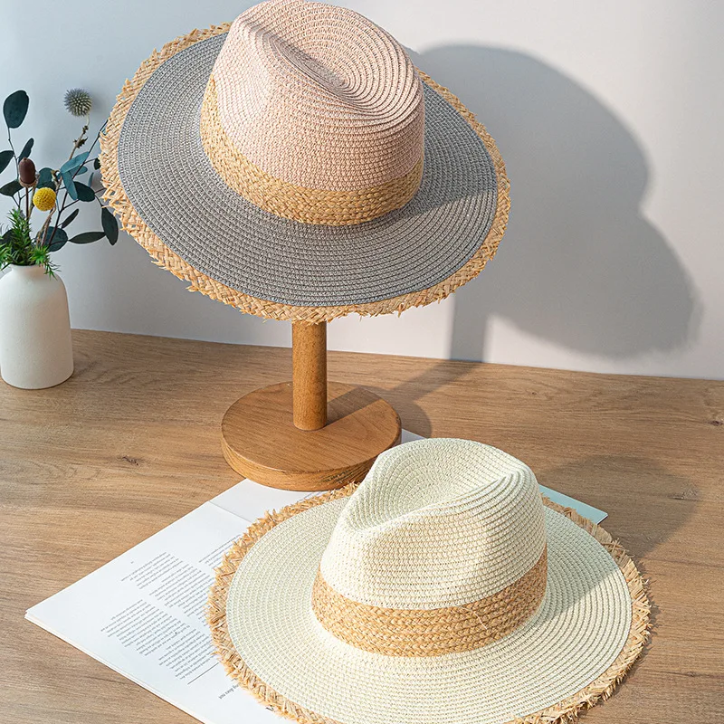 Ladies Summer Hat Retro Color Matching Straw Hat Sunscreen Sun Visor Jazz Top Hat Big Brim Vacation Beach Sun Hat Ladies Hat
Ladies Summer Hat Retro Color Matching Straw Hat Sunscreen Sun Visor Jazz Top Hat Big Brim Vacation Beach Sun Hat Ladies Hat