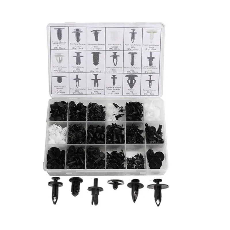 

415Pcs Plastic Portable Convenient Fashion Brand New Car Door Trim Clip Bumper Rivets Screws Panel Push Fastener Kit#265986