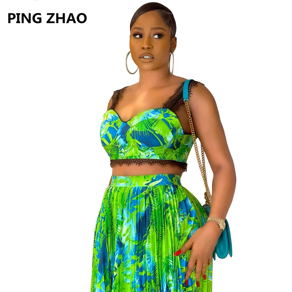 PING ZHAO 2021 New Women Tracksuit Lace Print Top +Pleated Skirts Suits Two Piece Set Night Club Sexy Street Bandage Dress
PING ZHAO 2021 New Women Tracksuit Lace Print Top +Pleated Skirts Suits Two Piece Set Night Club Sexy Street Bandage Dress