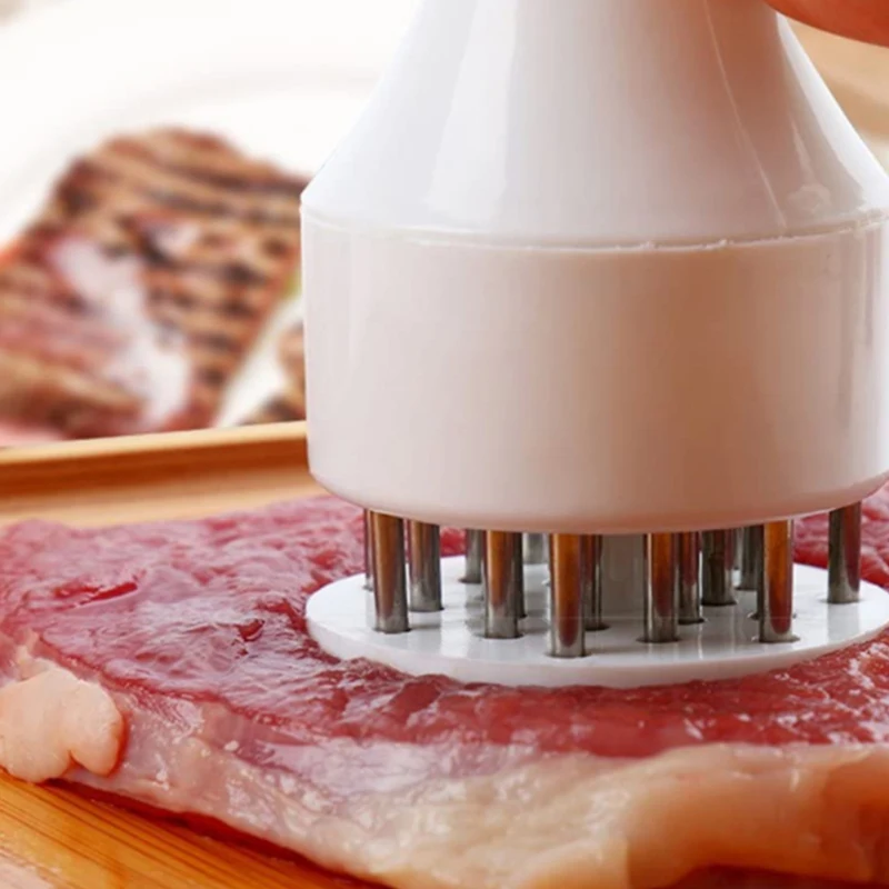 Бытовые кухонные принадлежности, Круглый тендерайзер для стейков из нержавеющей стали, игла, тедерайзер для свиных стейков, прочный тендер...
Бытовые кухонные принадлежности, Круглый тендерайзер для стейков из нержавеющей стали, игла, тедерайзер для свиных стейков, прочный тендер...