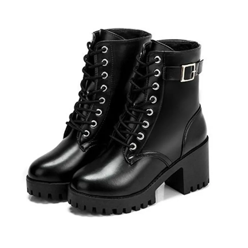 New Square Heels Women's Boots Waterproof High Heels Ladies Platform Boots Belt Buckle Fashion Women Martin Boots
New Square Heels Women's Boots Waterproof High Heels Ladies Platform Boots Belt Buckle Fashion Women Martin Boots