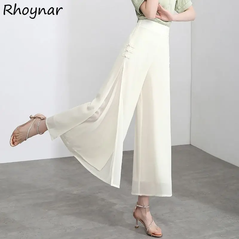Wide Leg Pants Women Chinese-style Button Summer High-waist Elastic Lady All-match Elegant Simple Cozy Soft Trouser Female 2021
Wide Leg Pants Women Chinese-style Button Summer High-waist Elastic Lady All-match Elegant Simple Cozy Soft Trouser Female 2021