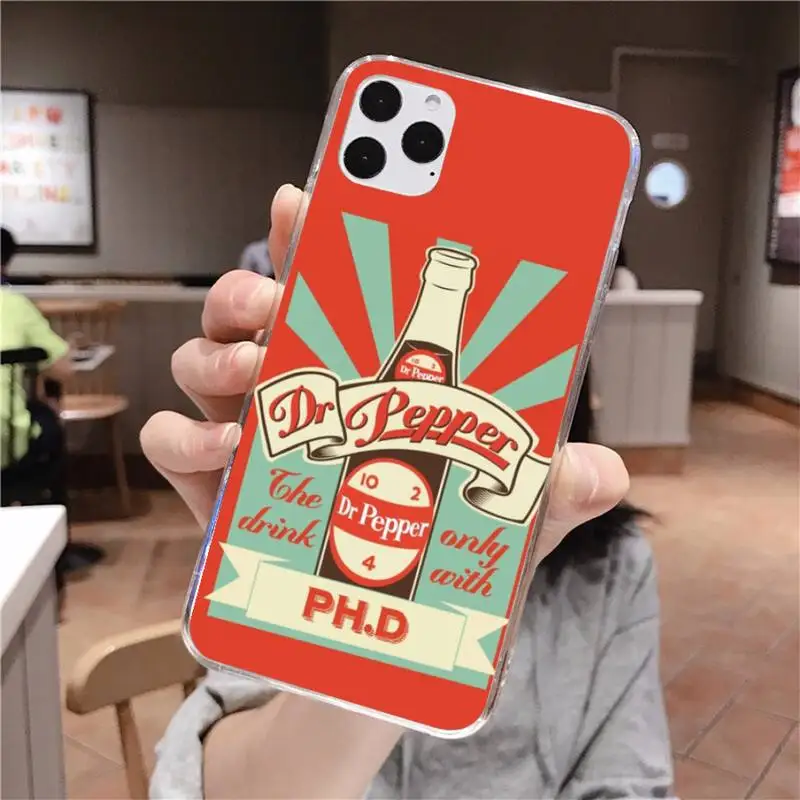 Чехол Dr Pepper для iPhone 11 pro XS MAX 8 7 6 6S Plus X 5S SE 2020 XR черный мягкий чехол | Мобильные