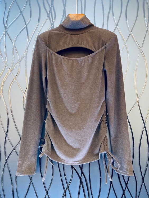 2020 autumn and winter new women's high neck hem drawstring long sleeve solid color double-sided wild sweater 1111
2020 autumn and winter new women's high neck hem drawstring long sleeve solid color double-sided wild sweater 1111