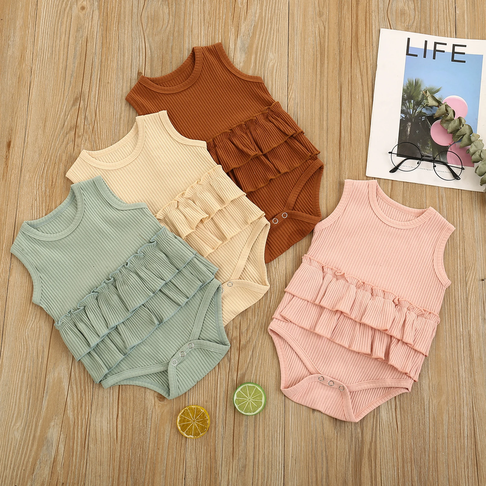 Emmababy 0-3Y Baby Boys Girls Bodysuit Solid Color Knitted Jumpsuit Summer Sleeveless Ruffle Hem Decorations One-piece Playsuit
Emmababy 0-3Y Baby Boys Girls Bodysuit Solid Color Knitted Jumpsuit Summer Sleeveless Ruffle Hem Decorations One-piece Playsuit