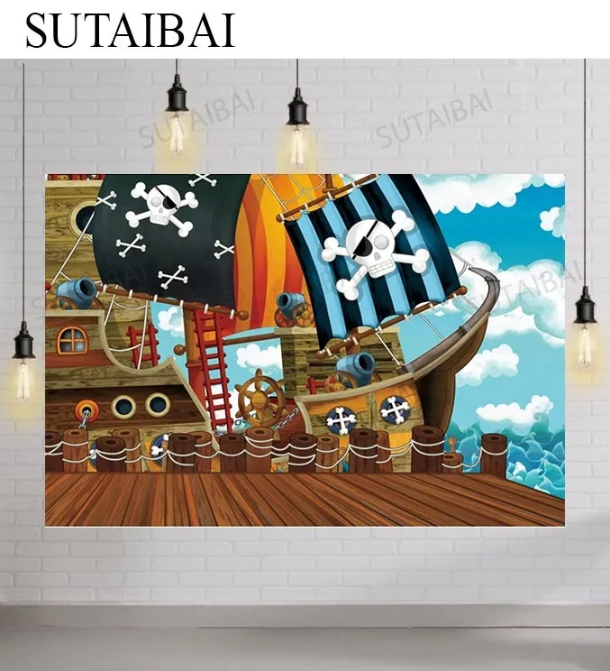 Pirate Ship Child Birthday Party Photo Backdrop Decor Blue Sky Ocean Baby Portrait Personalized Poster Photographic Background
Pirate Ship Child Birthday Party Photo Backdrop Decor Blue Sky Ocean Baby Portrait Personalized Poster Photographic Background