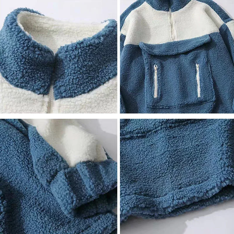 Short Style Parkas Womens Lambswool Front Pockets Oversize Zippers Chic Stand-up Collar Harajuku Kawaii All-match Casual Coat
Short Style Parkas Womens Lambswool Front Pockets Oversize Zippers Chic Stand-up Collar Harajuku Kawaii All-match Casual Coat