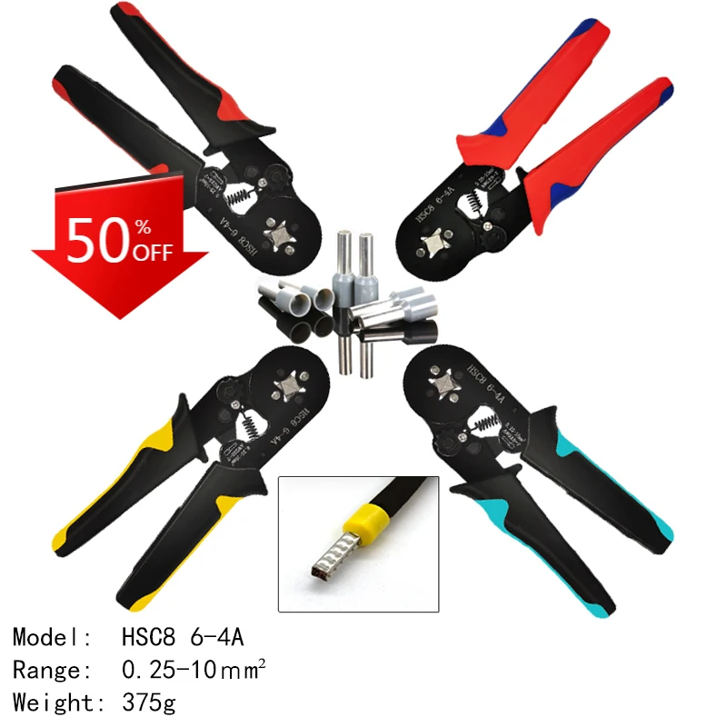 Tubular Terminal Crimping Tool Mini Electrician's Pliers Hand Tools HSC8 6-4 0.06-10mm2 28-7AWG High Precision Pliers Set
Tubular Terminal Crimping Tool Mini Electrician's Pliers Hand Tools HSC8 6-4 0.06-10mm2 28-7AWG High Precision Pliers Set