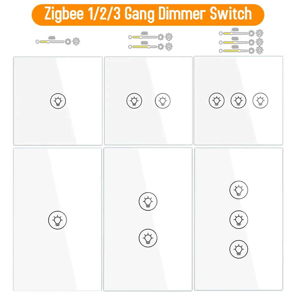 Smart ZigBee Tuya APP Control LED Light Switch w/ Alexa Google Home 1/2/3 Multi-way Light Dimmer Switch Independent Control Work
Smart ZigBee Tuya APP Control LED Light Switch w/ Alexa Google Home 1/2/3 Multi-way Light Dimmer Switch Independent Control Work