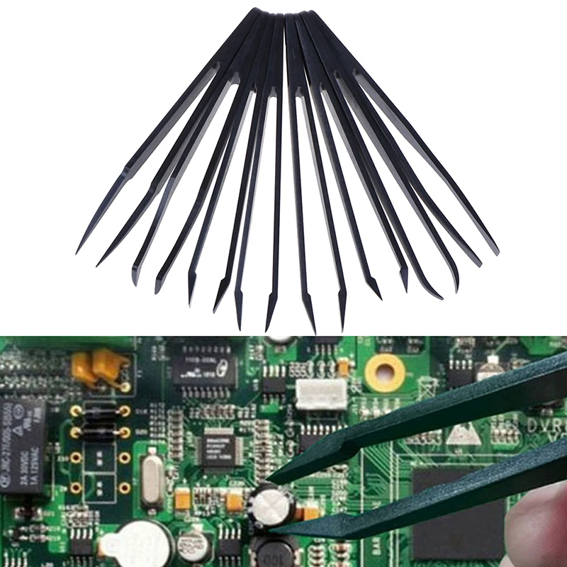 8pcs/set Anti-static Carbon fiber Electronic Tweezers Kit ESD Plastic Forceps PCB Repair Hand Tools Set
8pcs/set Anti-static Carbon fiber Electronic Tweezers Kit ESD Plastic Forceps PCB Repair Hand Tools Set