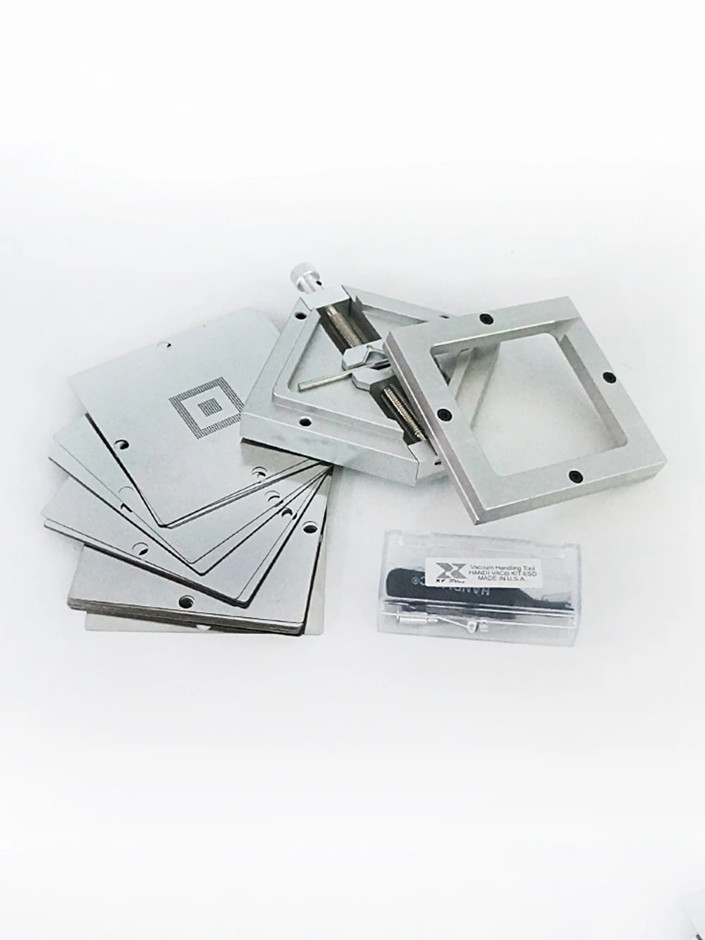 BGA Universal Stencils Reball Reballing NetTemplate Set Kit Silver Steel Welding Fluxes with stand
BGA Universal Stencils Reball Reballing NetTemplate Set Kit Silver Steel Welding Fluxes with stand