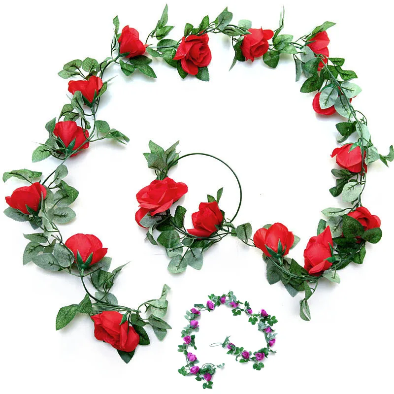 2.2m Silk Artificial Roses Flowers Rattan String Vine with Green Leaves For Home Wedding Garden Decoration Hanging Garland Wall
2.2m Silk Artificial Roses Flowers Rattan String Vine with Green Leaves For Home Wedding Garden Decoration Hanging Garland Wall