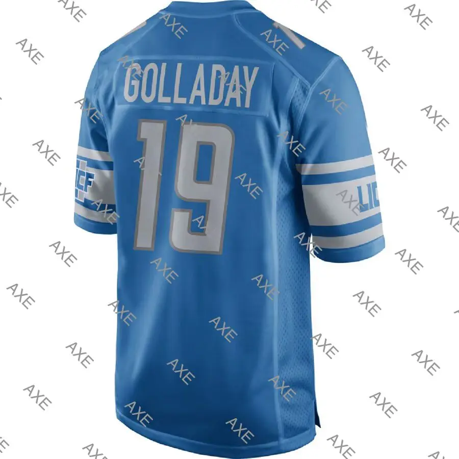 

American Football Jersey Men Detroit Kenny Golladay Blue White Gray Limited Player Jersey