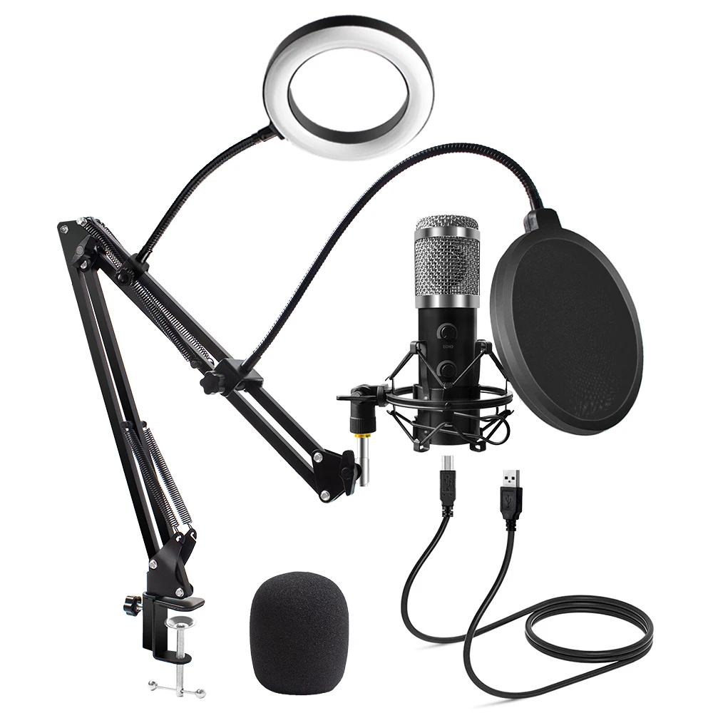 USB Microphone with Arm E20 Condenser Computer Mic Stand with Ring Light Studio Kit for Gaming Video Record 2021 Upgrade
USB Microphone with Arm E20 Condenser Computer Mic Stand with Ring Light Studio Kit for Gaming Video Record 2021 Upgrade