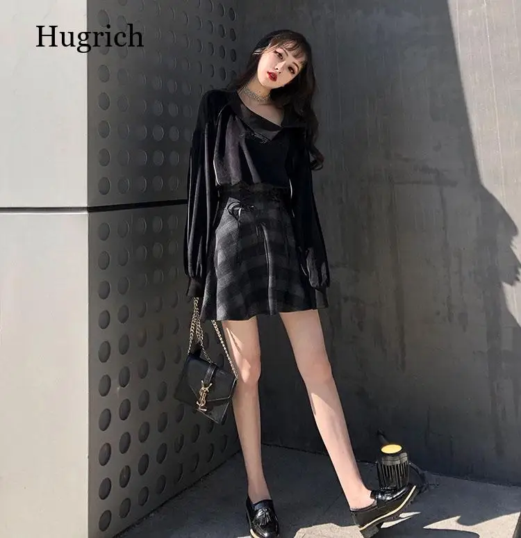 Gothic Women Fashion Skirts Autumn Plaid Skirt Female High Waist Lace Up Mini Skirt for Girls Winter 2021
Gothic Women Fashion Skirts Autumn Plaid Skirt Female High Waist Lace Up Mini Skirt for Girls Winter 2021