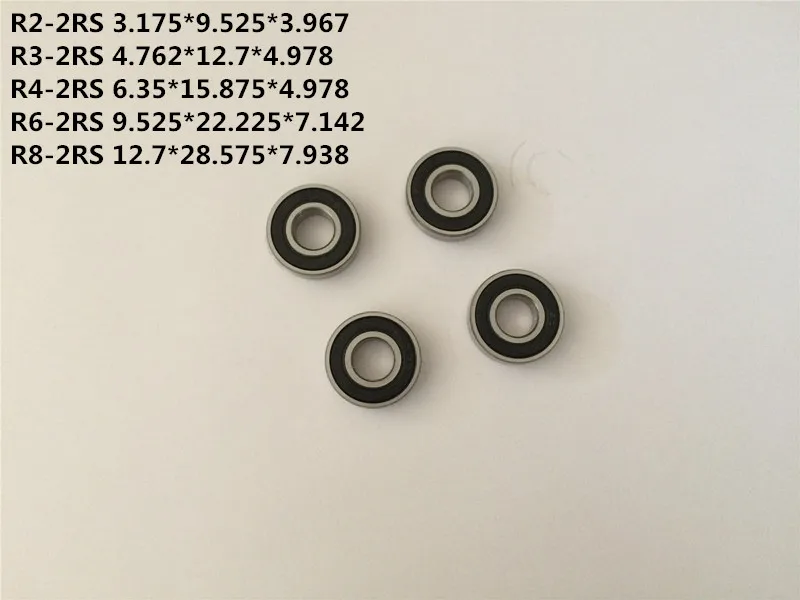 

2-10pcs R2-2RS 3.175*9.525*3.967 R3-2RS 4.762*12.7*4.978 R4-2RS R6-2RS R8-2RS Inch Bearing Metal Sealed Bearing Ball Bearings