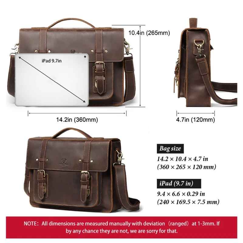 Vintage Men's Leather Briefcase Casual Messenger Bag Crossbody Satchel Tote Handbag Shoulder Bags
Vintage Men's Leather Briefcase Casual Messenger Bag Crossbody Satchel Tote Handbag Shoulder Bags
