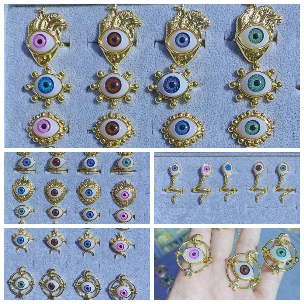 10PCS, Color Resin Eye Ring Micro pavé cz Ladies Ring Fashionable Opening Adjustable Woman Jewelry Turkish Eye Gold Ring
10PCS, Color Resin Eye Ring Micro pavé cz Ladies Ring Fashionable Opening Adjustable Woman Jewelry Turkish Eye Gold Ring