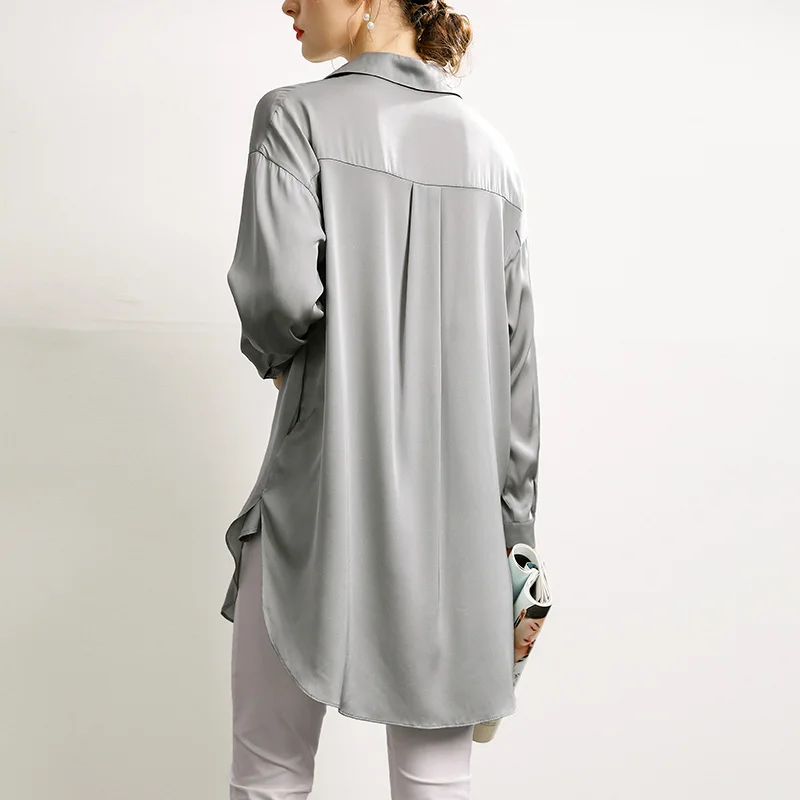 92.3% Silk 7.7% Spandex Women's Shirt Turn Down Collar Long Sleeves Fashion Casual Long Blouse Camisa Tops
92.3% Silk 7.7% Spandex Women's Shirt Turn Down Collar Long Sleeves Fashion Casual Long Blouse Camisa Tops