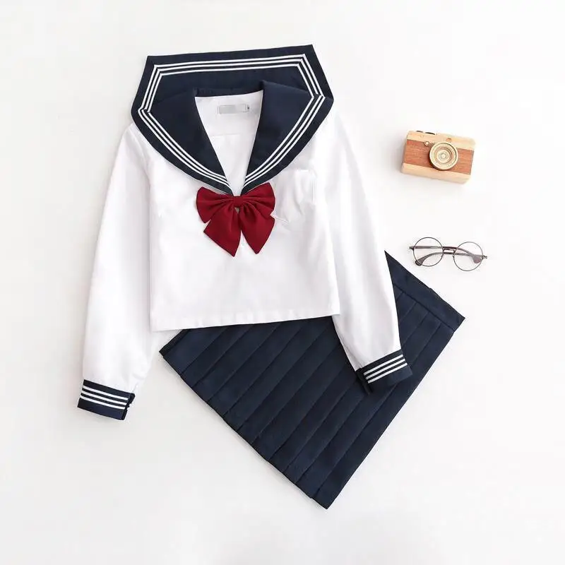 Japanese Student Girls School Uniforms Girls Navy Costume Women Sexy Navy JK Suit Sailor Blouse Pleated Skirt Set S-2xl
Japanese Student Girls School Uniforms Girls Navy Costume Women Sexy Navy JK Suit Sailor Blouse Pleated Skirt Set S-2xl