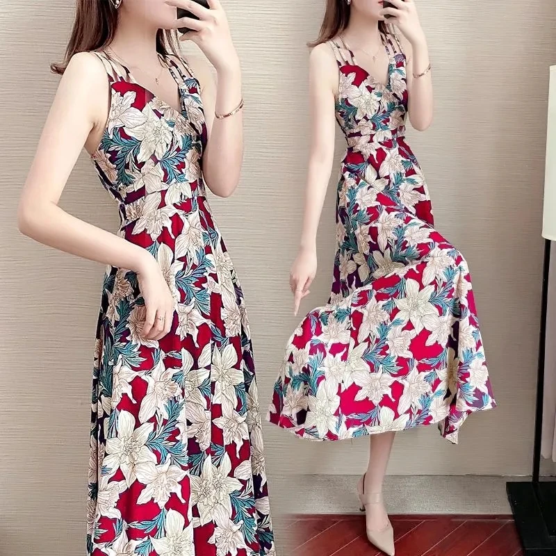 Summer Dress Chiffon Floral Suspender Dress Long Print Dresses For Women 2021 Blue Sexy Dress Women Femme Beach Dress 121
Summer Dress Chiffon Floral Suspender Dress Long Print Dresses For Women 2021 Blue Sexy Dress Women Femme Beach Dress 121