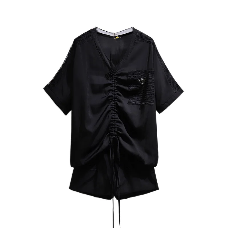 New 2021 Ladies Summer Plus Size Sunscreen Sets For Women Large Loose Black Shirt And Shorts Two Pieces Suit 3XL 4XL 5XL 6XL 7XL
New 2021 Ladies Summer Plus Size Sunscreen Sets For Women Large Loose Black Shirt And Shorts Two Pieces Suit 3XL 4XL 5XL 6XL 7XL