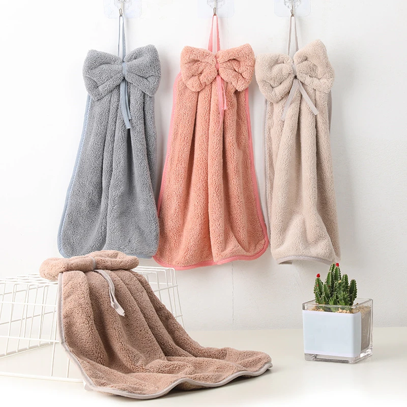 Cute Bowknot Coral Velvet Hand Towel Hanging Absorbent Cloth Kitchen Tools Bathroom Accessories Soft Wipe Dishcloths 30x33cm
Cute Bowknot Coral Velvet Hand Towel Hanging Absorbent Cloth Kitchen Tools Bathroom Accessories Soft Wipe Dishcloths 30x33cm
