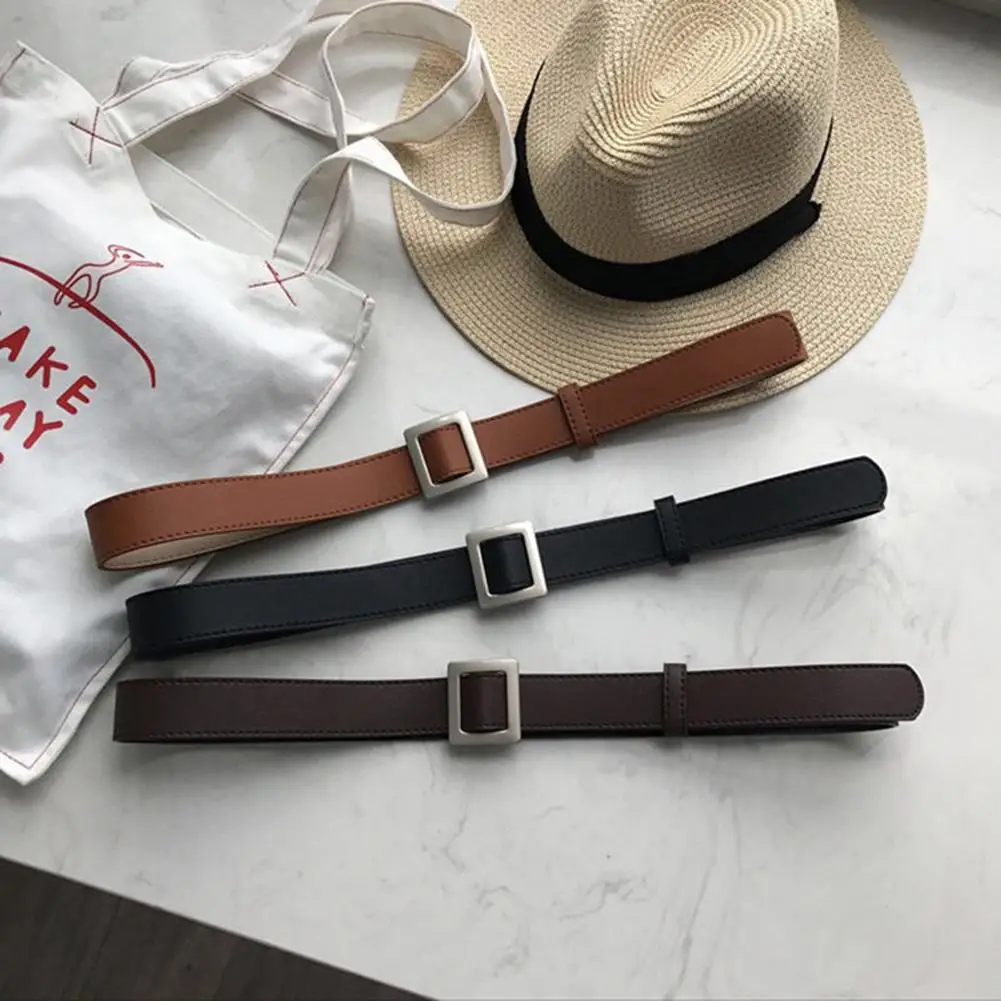 Fashion No-hole Buckle Women Belt Luxury Designer Belts Jeans Decorative Female Dress Thin PU Leather Waist Strap
Fashion No-hole Buckle Women Belt Luxury Designer Belts Jeans Decorative Female Dress Thin PU Leather Waist Strap